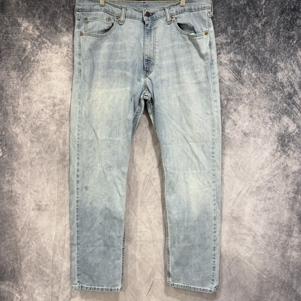Levi's 505 Men's Regular Fit Straight Leg Jeans 36x32 Light Wash Blue Denim